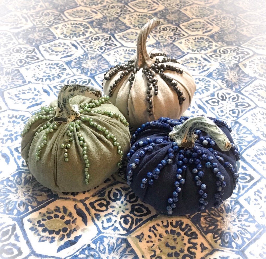 Beaded Fabric Pumpkins